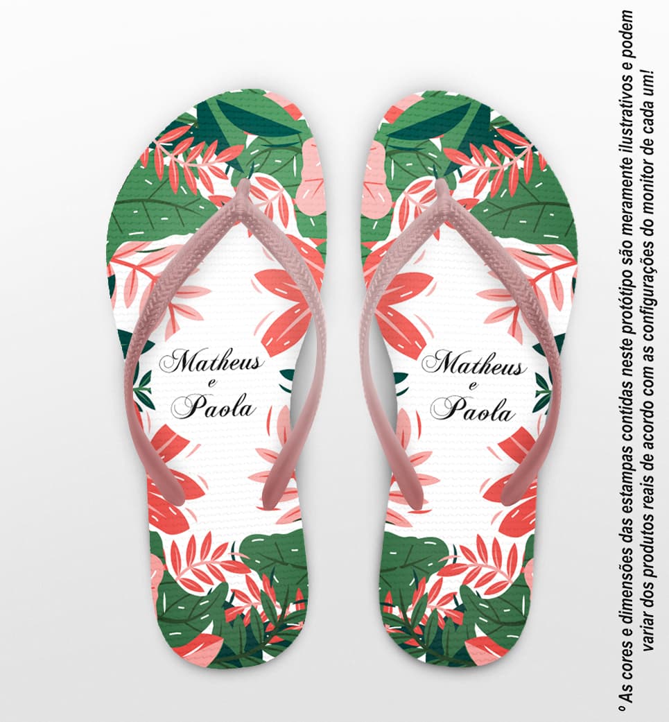 Chinelo Casamento Personalizado Floral COD 9339