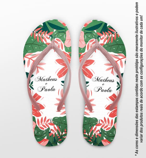 Chinelo Casamento Personalizado Floral COD 9339