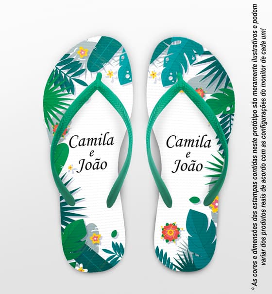 Chinelo Casamento Personalizado Floral COD 9348