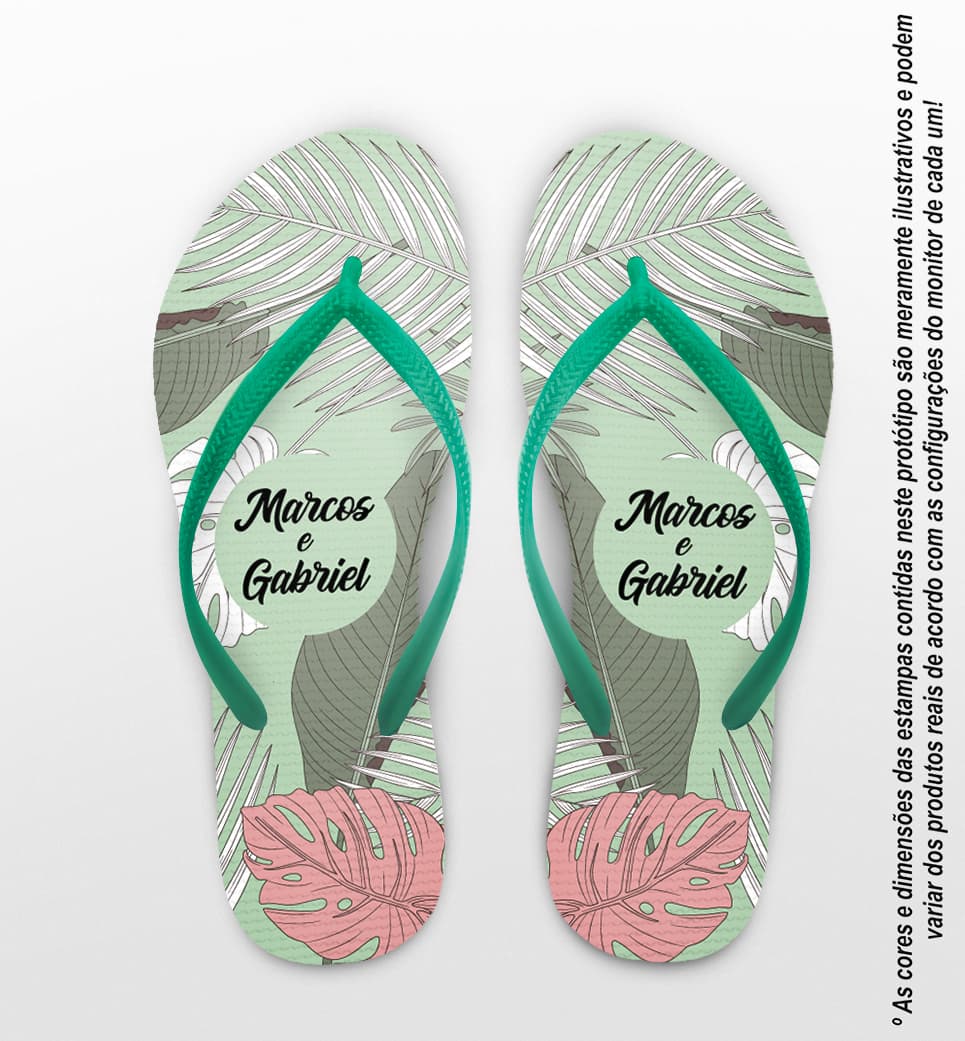 Chinelo Casamento Personalizado Floral COD 9350