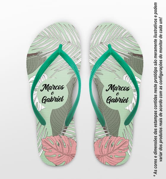 Chinelo Casamento Personalizado Floral COD 9350