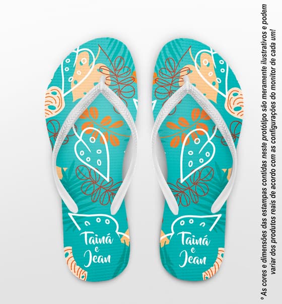 Chinelo Casamento Personalizado Floral Tiffany COD 9342