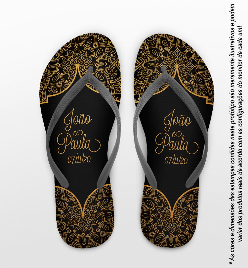 Chinelo Casamento Personalizado Mandala COD 9329