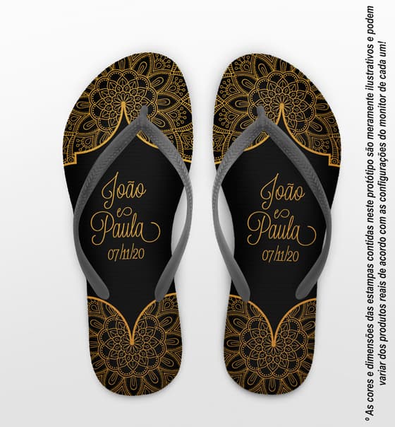 Chinelo Casamento Personalizado Mandala COD 9329