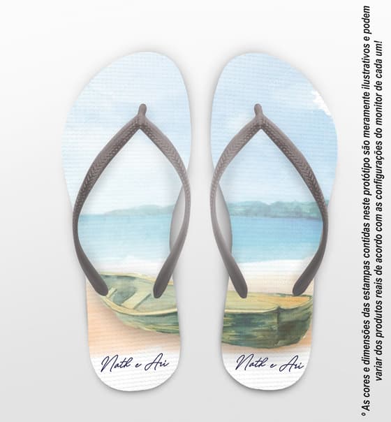 Chinelo Casamento Praia Personalizado COD 10726