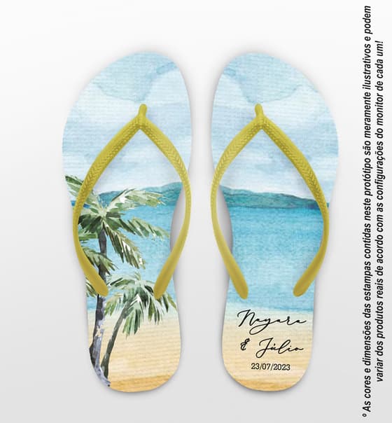 Chinelo Casamento Praia Personalizado COD 10774