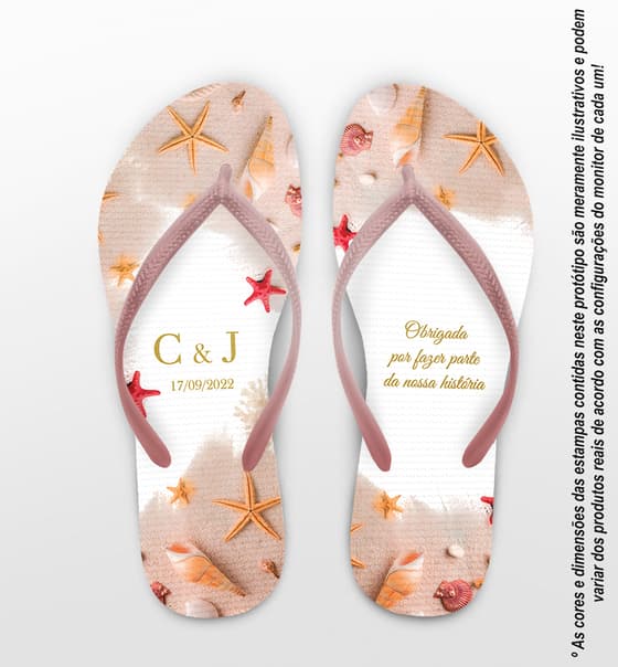 Chinelo Casamento Praia Personalizado COD 10781