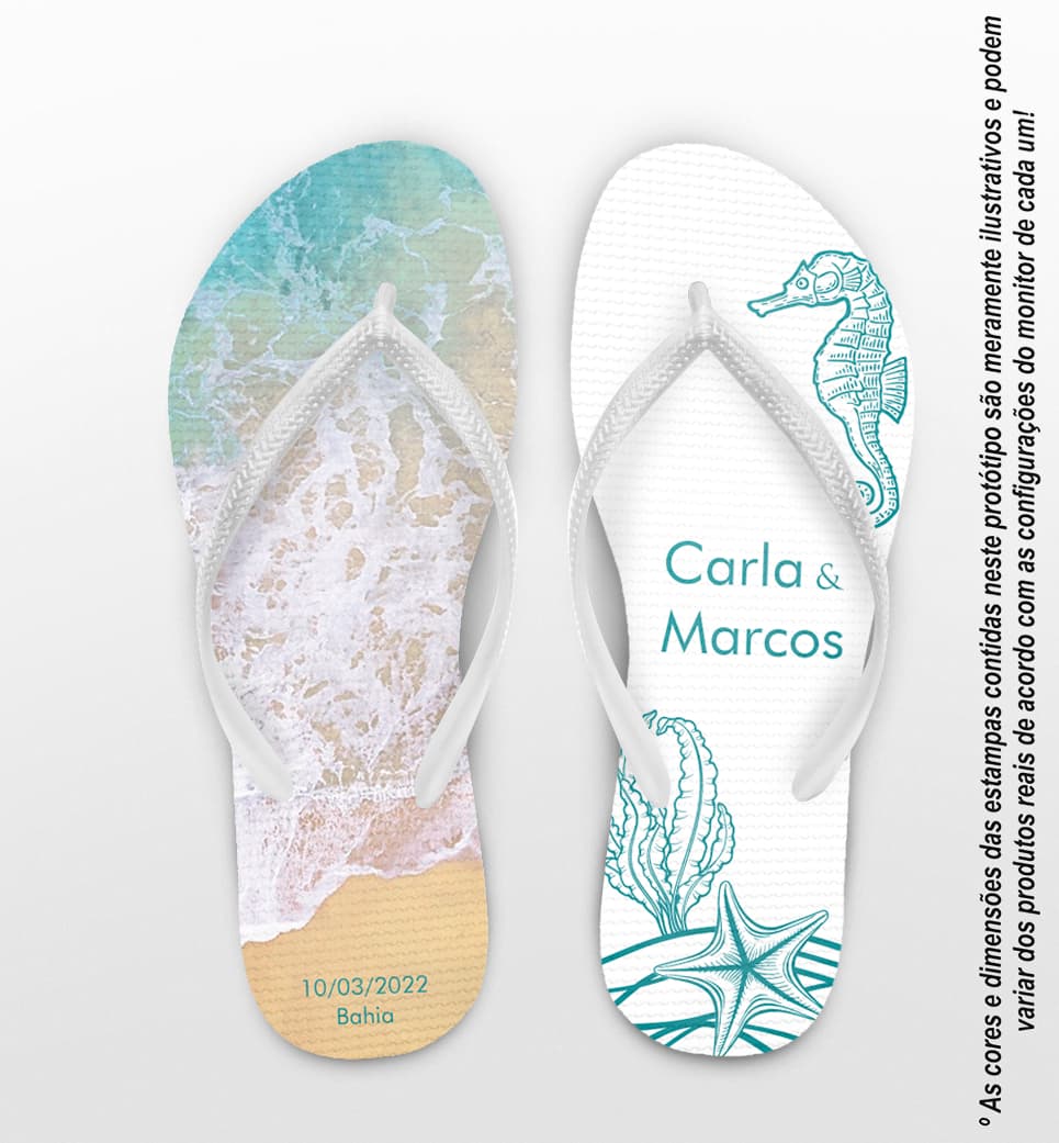 Chinelo Casamento Praia Personalizado Personalizado COD 10311