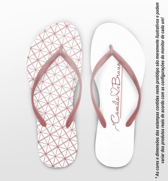 Chinelo Casamento Quadriculado Coração COD 9800