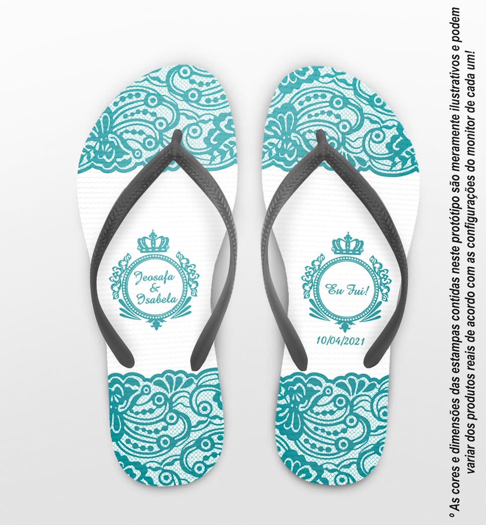 Chinelo Casamento Rendas Personalizado COD 8200