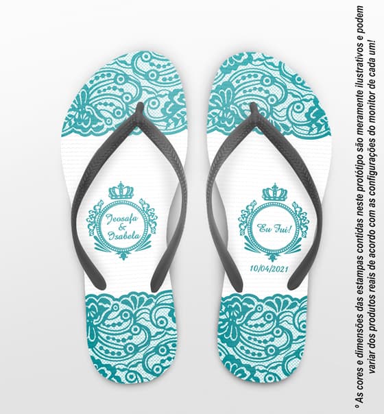 Chinelo Casamento Rendas Personalizado COD 8200