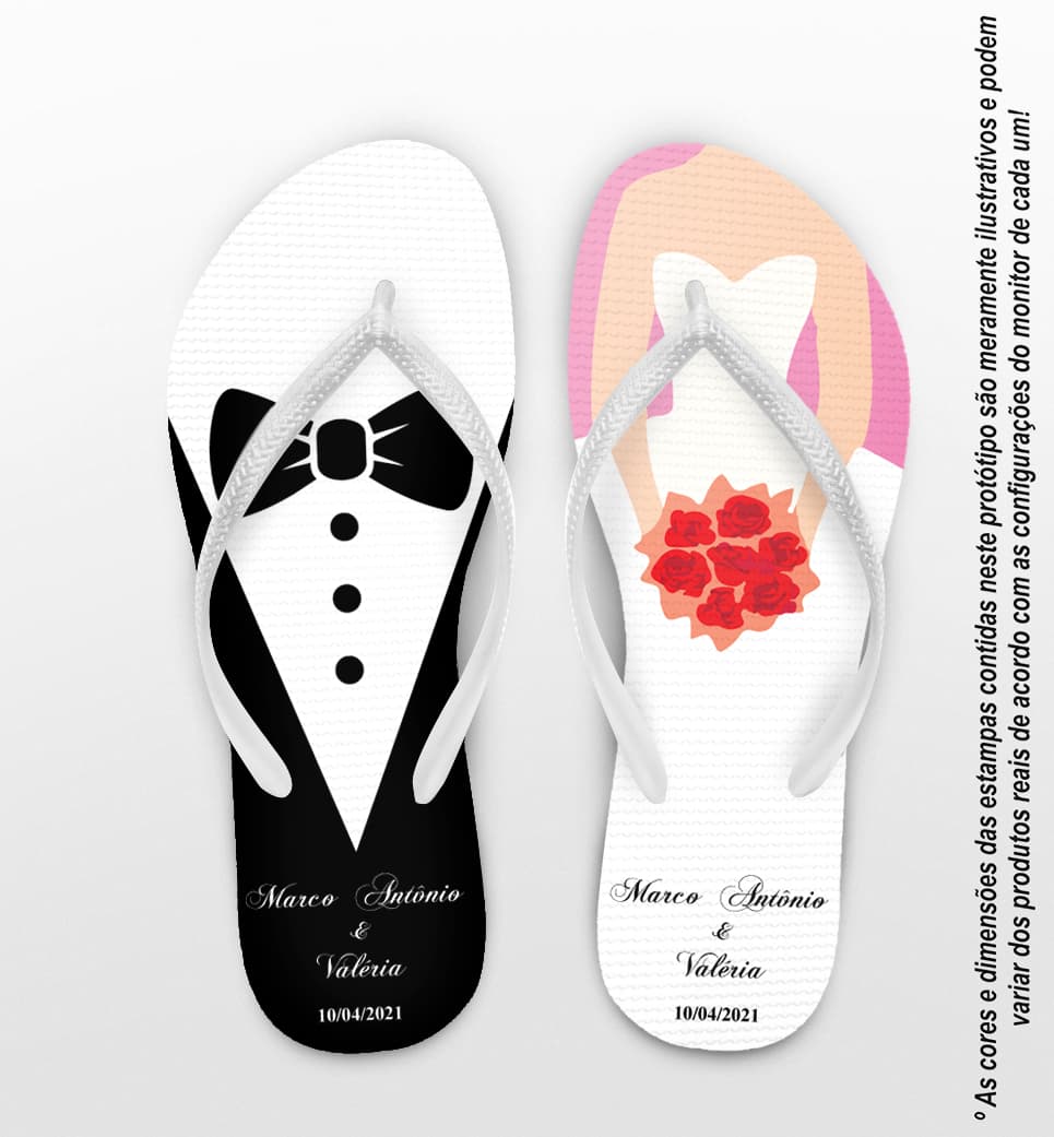 Chinelo Casamento Terno e Vestido de Noiva Personalizado COD 8201