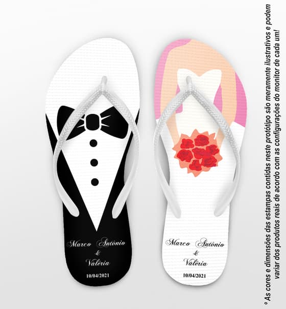 Chinelo Casamento Terno e Vestido de Noiva Personalizado COD 8201