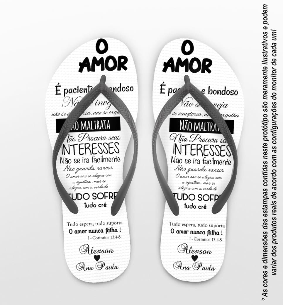 Chinelo Casamento Texto O Amor COD 9791