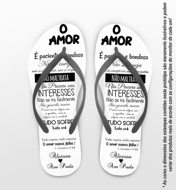Chinelo Casamento Texto O Amor COD 9791