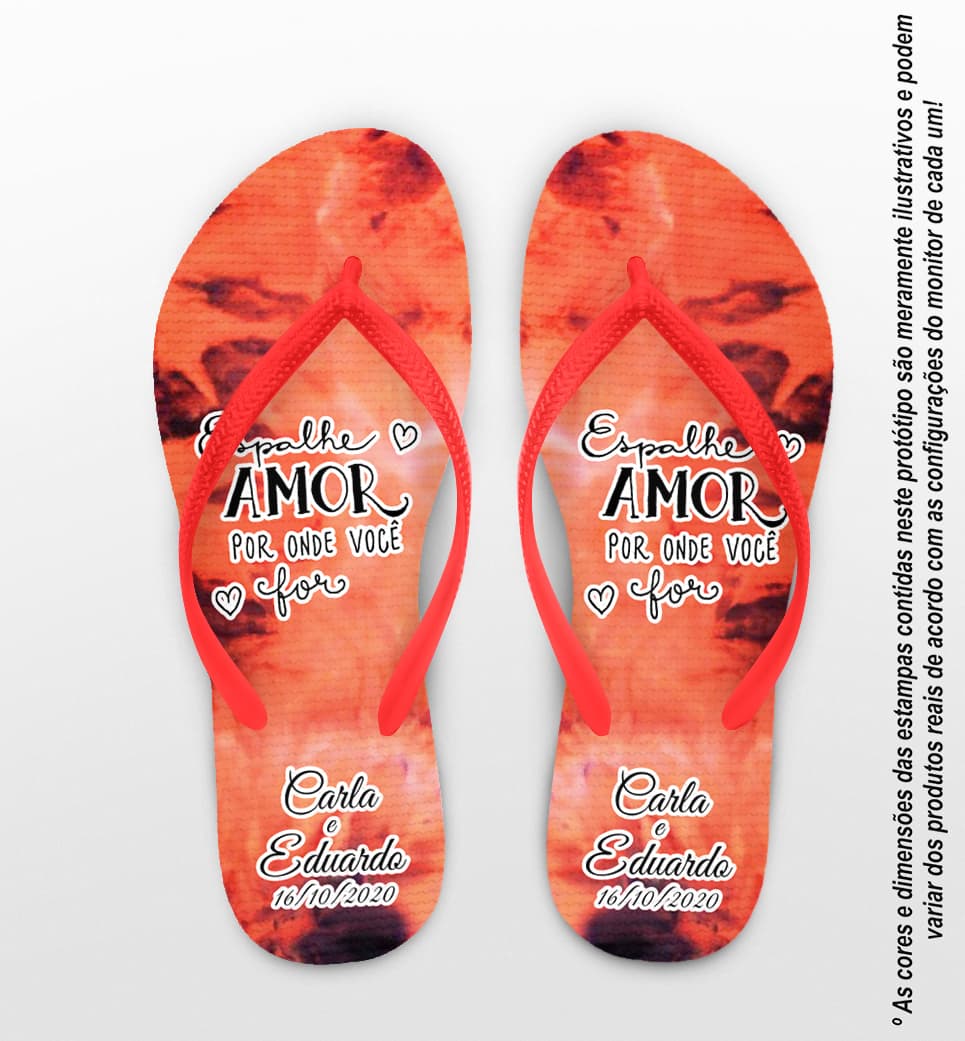 Chinelo Casamento Tie Dye Espalhe Amor Personalizado COD 7878