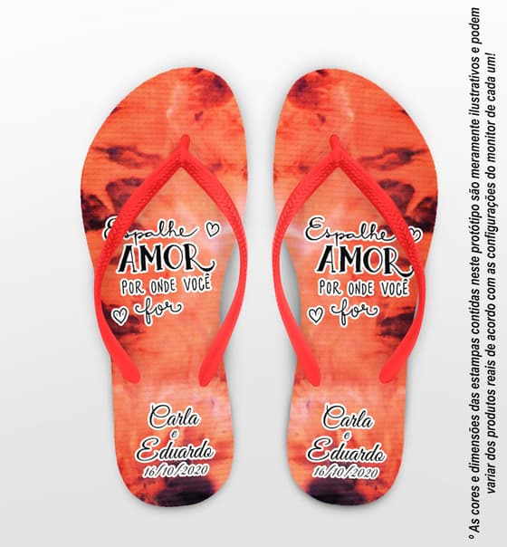 Chinelo Casamento Tie Dye Espalhe Amor Personalizado COD 7878