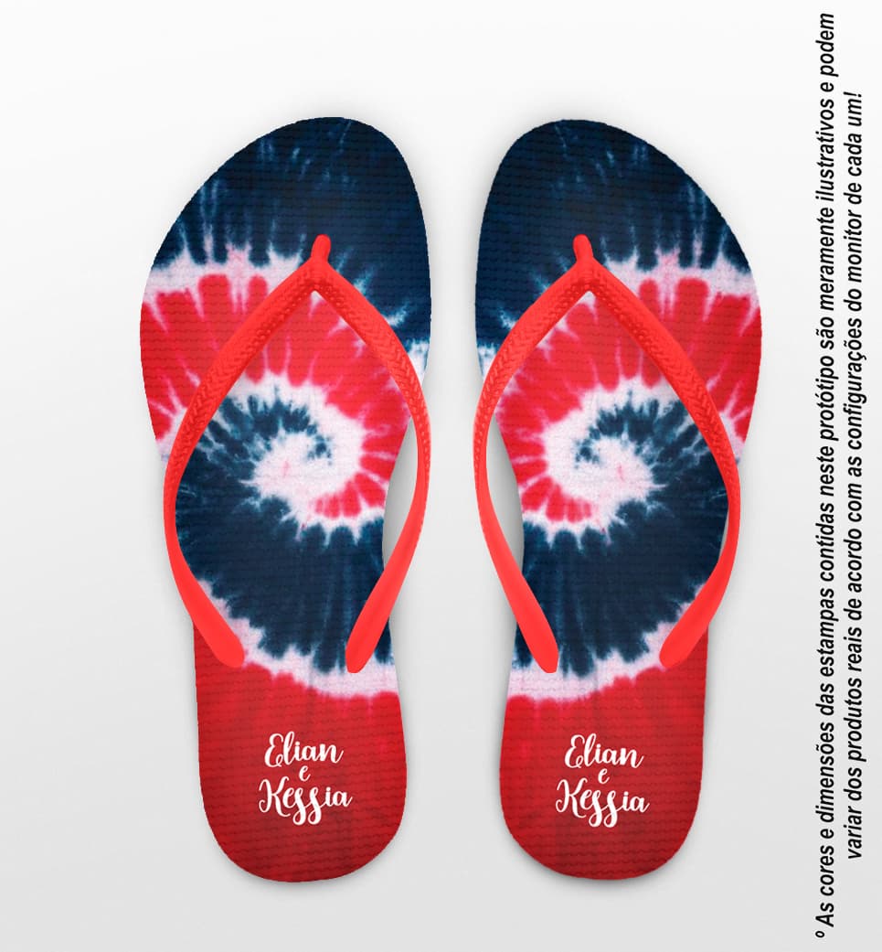 Chinelo Casamento Tie Dye Espiral Personalizado COD 7880