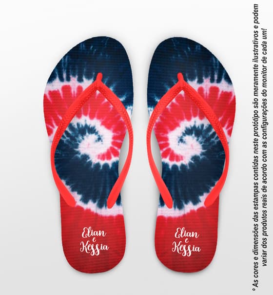 Chinelo Casamento Tie Dye Espiral Personalizado COD 7880