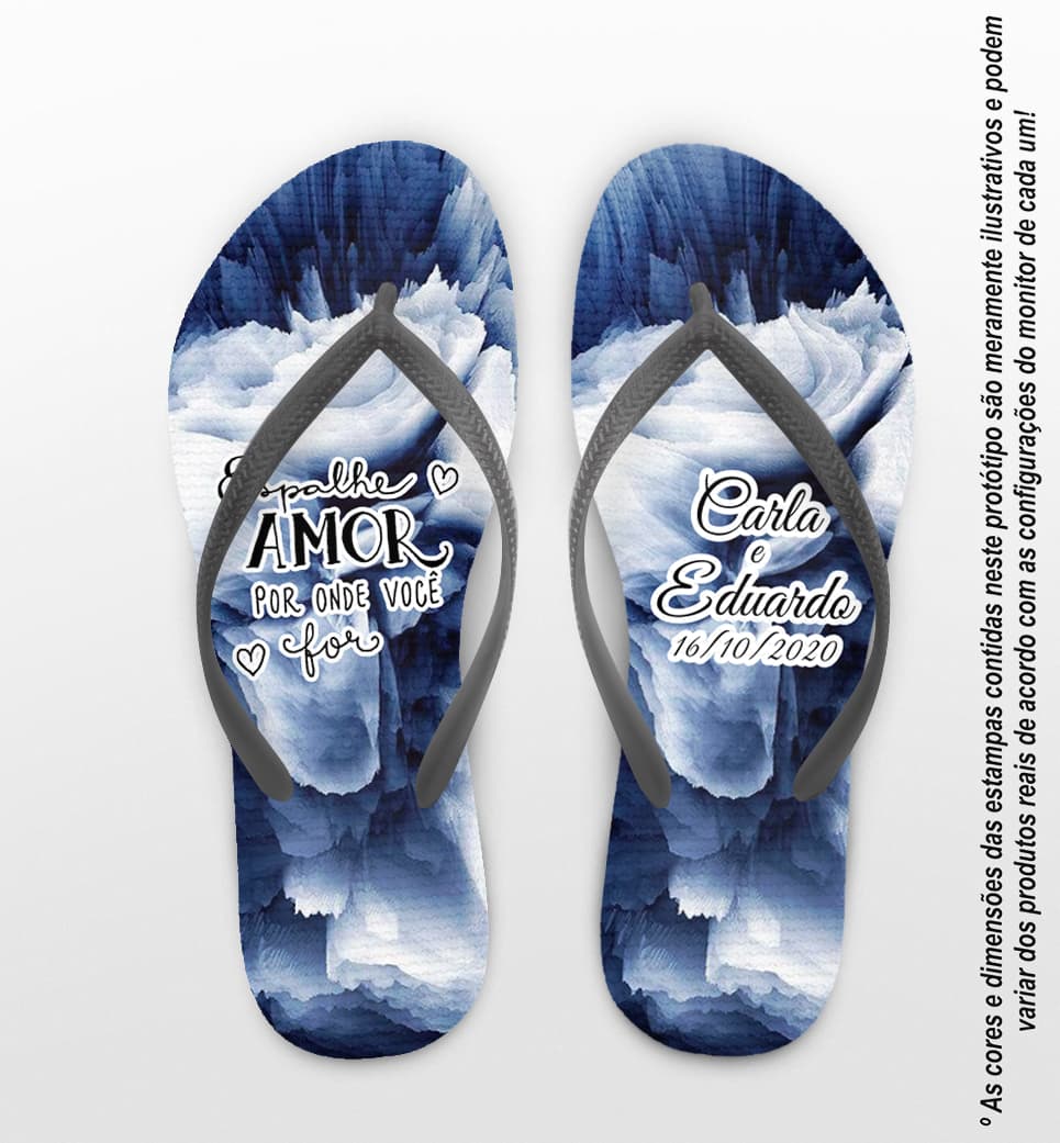 Chinelo Casamento Tie Dye Gelo Azulado Personalizado COD 7883
