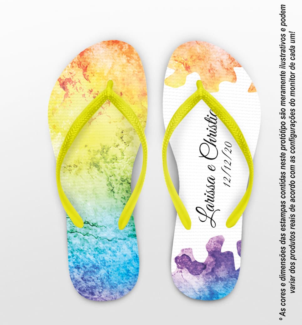 Chinelo Casamento Tie Dye Nomes Personalizado COD 7886
