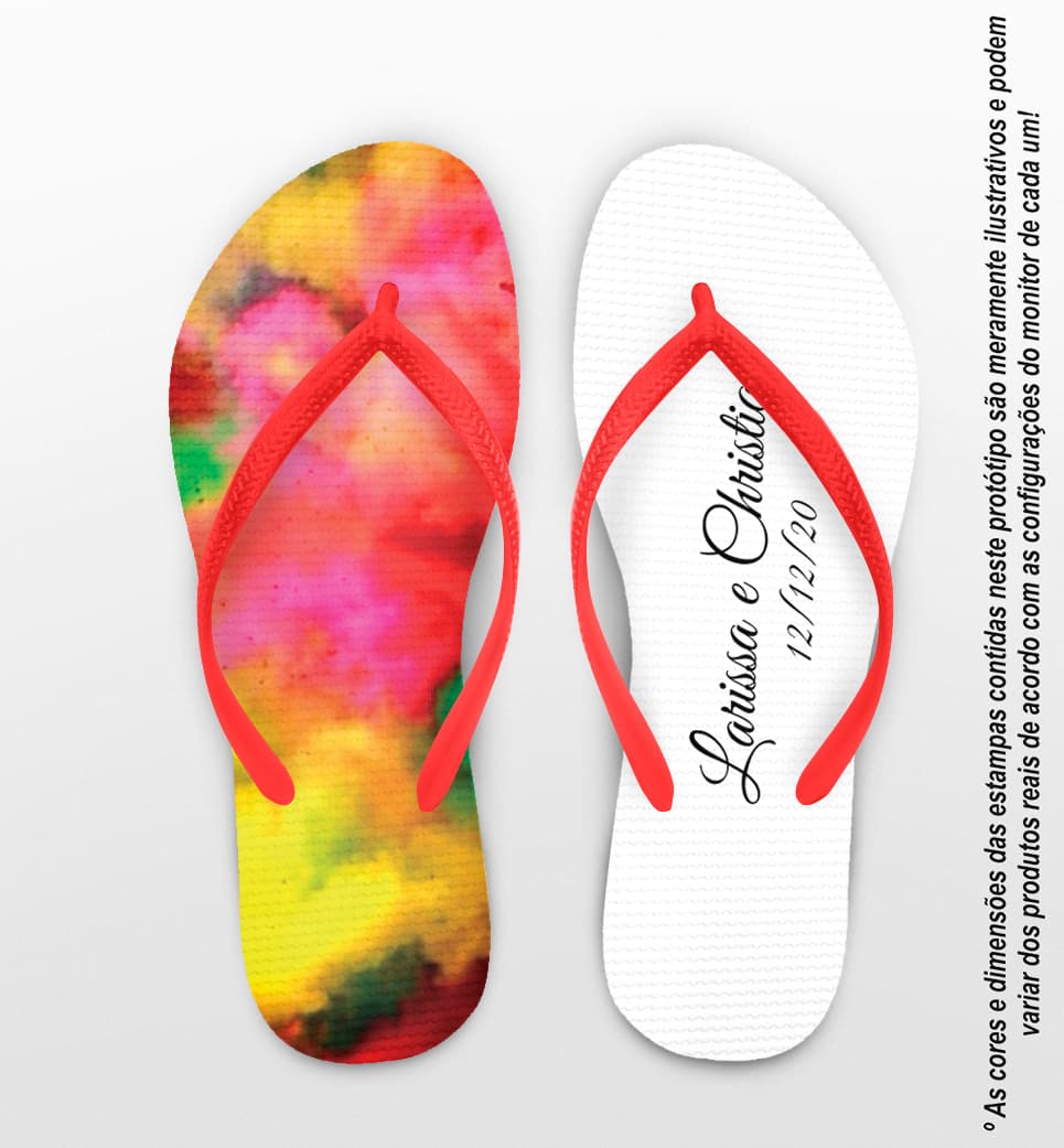 Chinelo Casamento Tie Dye Nuvens Personalizado COD 7888