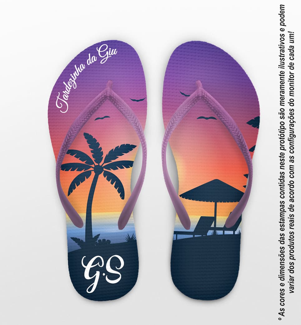 Chinelo Casamento Tropical Personalizado COD 8182