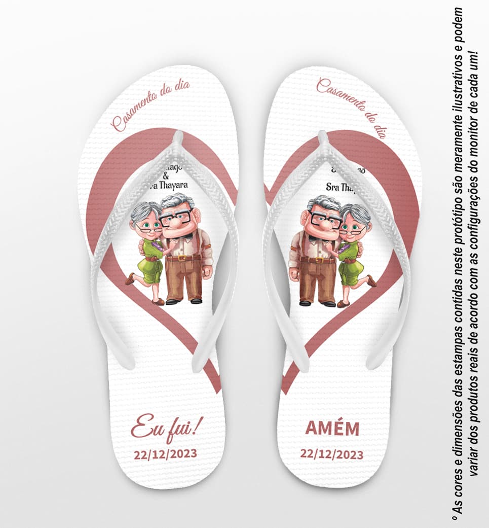 Chinelo Casamento UP Altas Aventuras Personalizado COD 8198