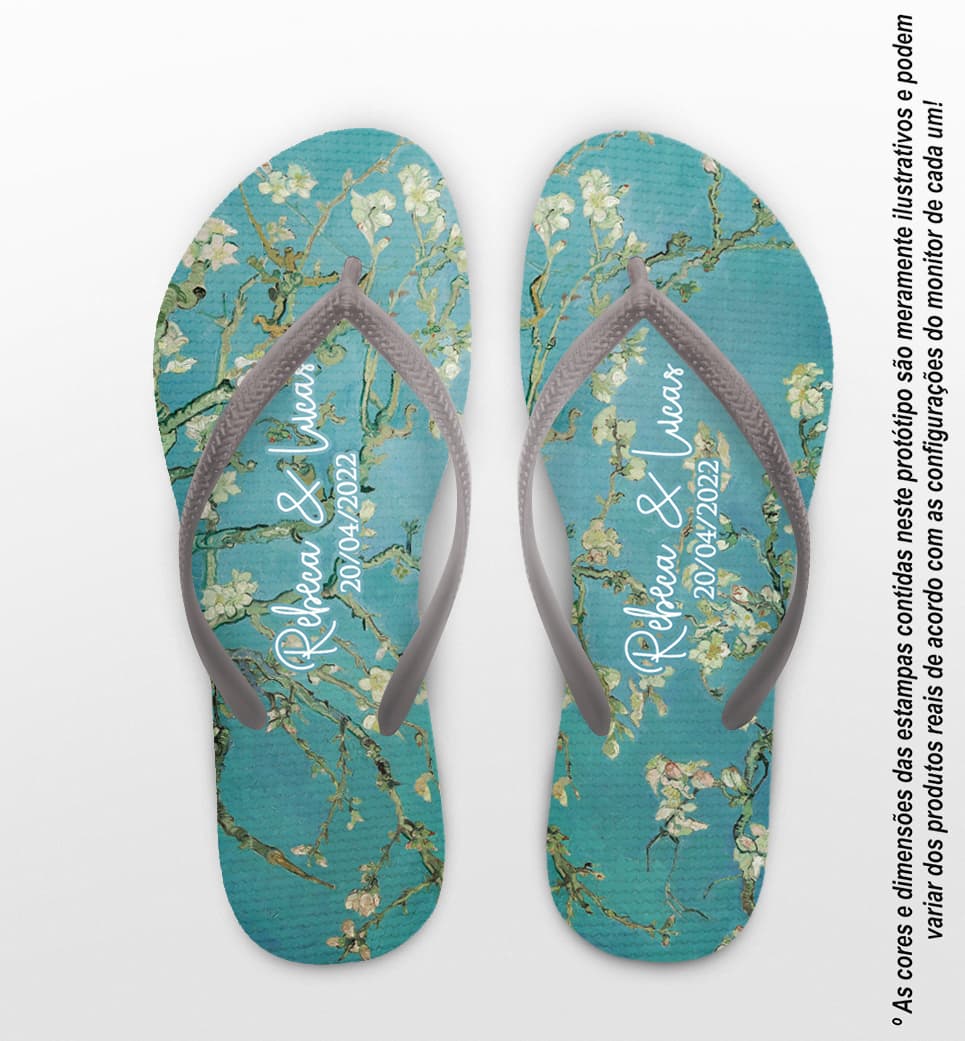 Chinelo Casamento Van Gogh Personalizado COD 10589