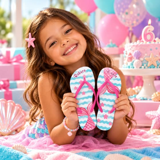 Chinelo Personalizado Infantil Mundo Encantado COD 6801