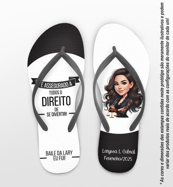 Chinelo Baile de Formatura Direito Personalizado COD 4019