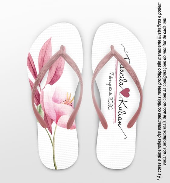 Chinelo Casamento Personalizado com Flor COD 9262
