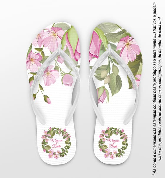 Chinelo Casamento Personalizado com Floral COD 9223