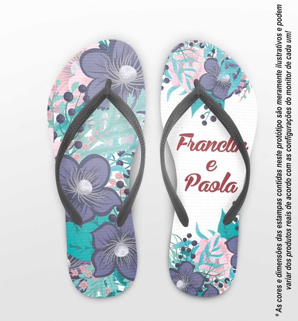 Chinelo Casamento Personalizado com Floral COD 9266
