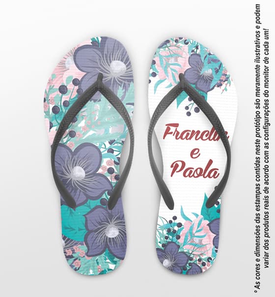Chinelo Casamento Personalizado com Floral COD 9266