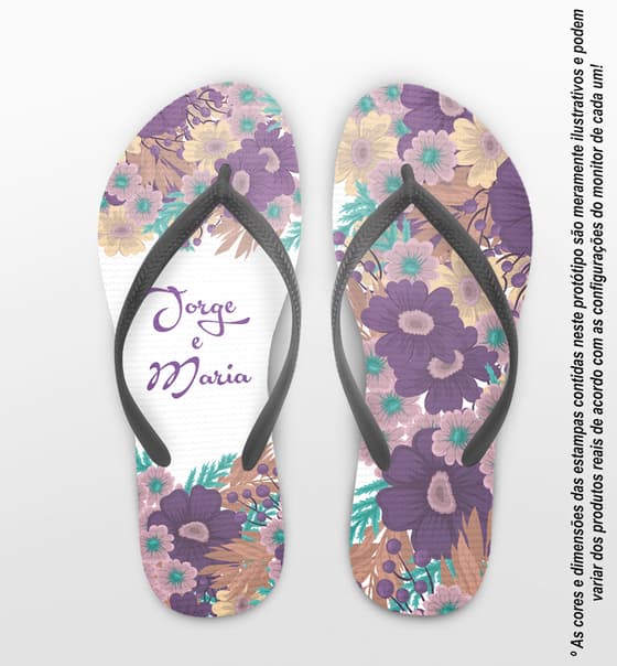 Chinelo Casamento Personalizado com Floral COD 9270