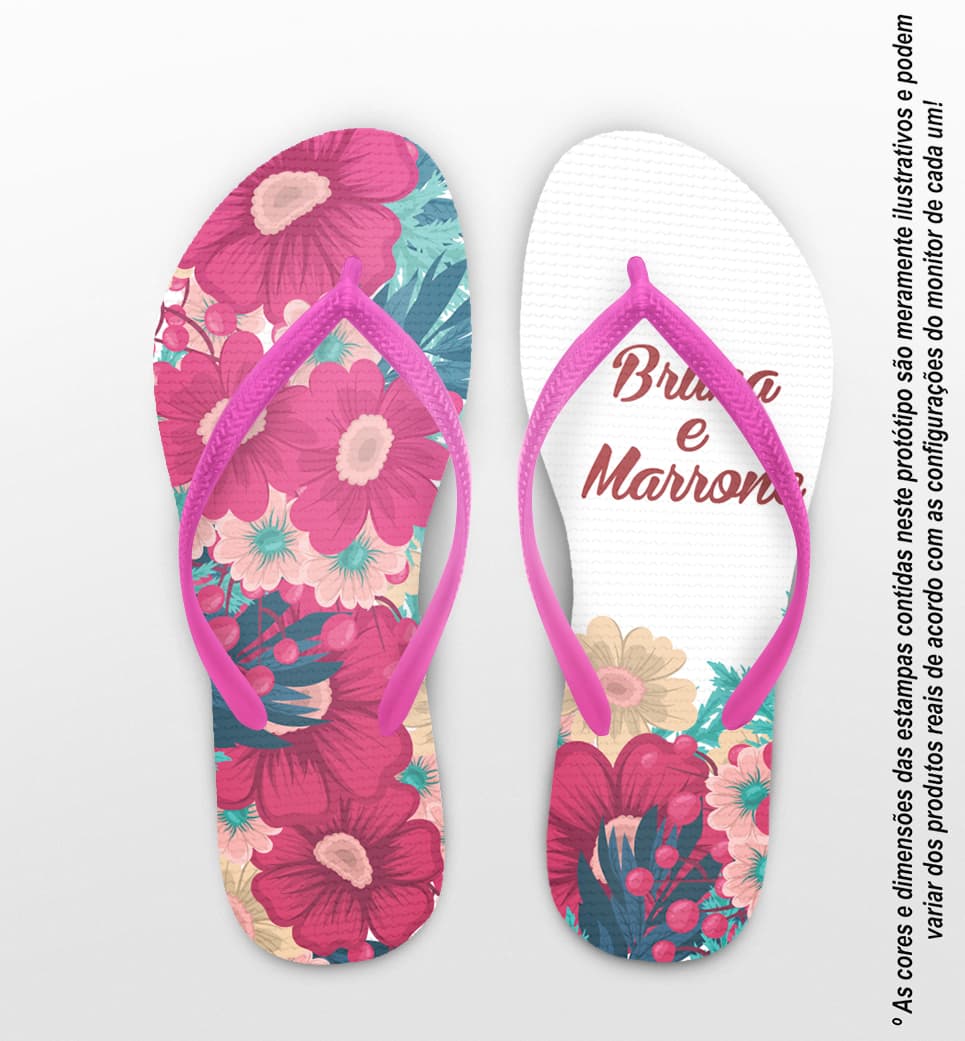 Chinelo Casamento Personalizado com Floral COD 9271