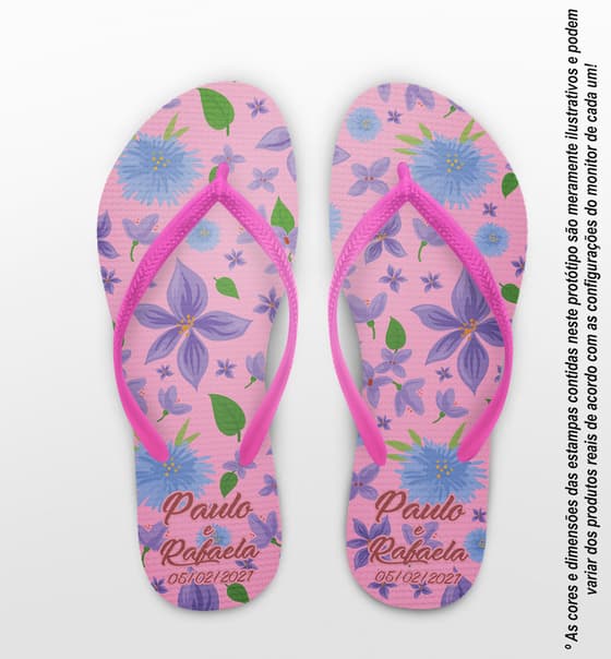 Chinelo Casamento Personalizado com Flores COD 9218