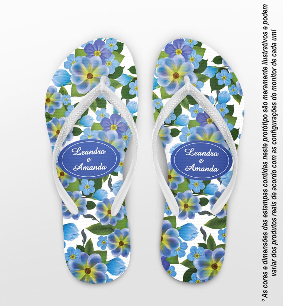 Chinelo Casamento Personalizado com Flores COD 9268