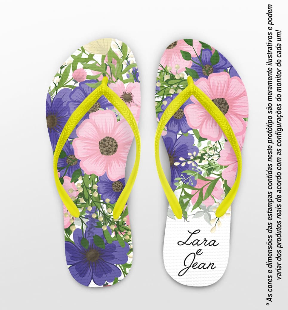 Chinelo Casamento Personalizado com Flores COD 9278