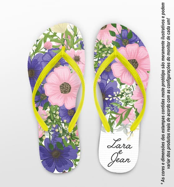 Chinelo Casamento Personalizado com Flores COD 9278