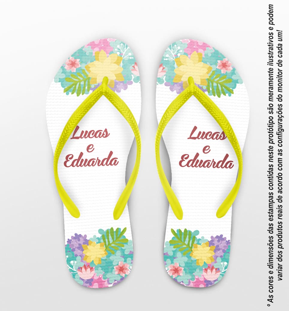 Chinelo Casamento Personalizado com Flores COD 9280