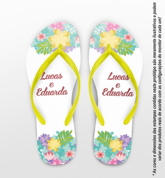 Chinelo Casamento Personalizado com Flores COD 9280