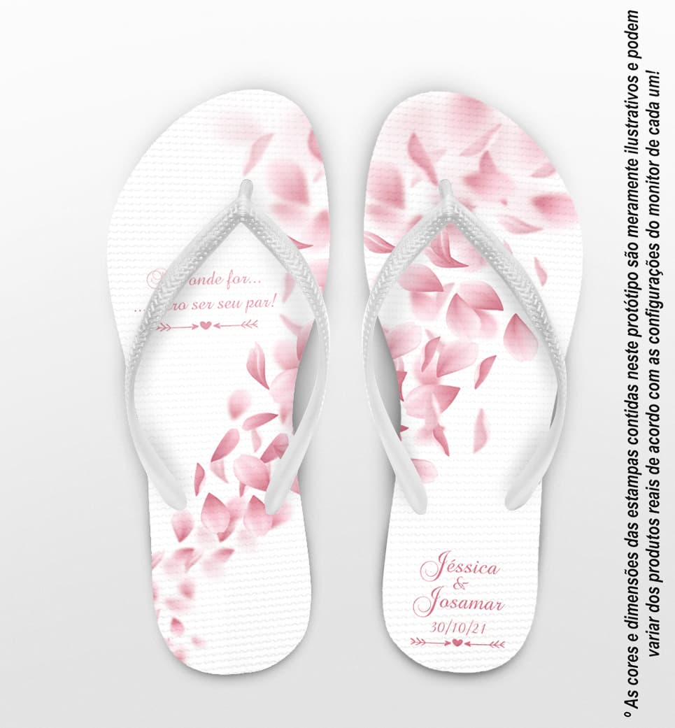 Chinelo Casamento Personalizado com Pétalas COD 9265