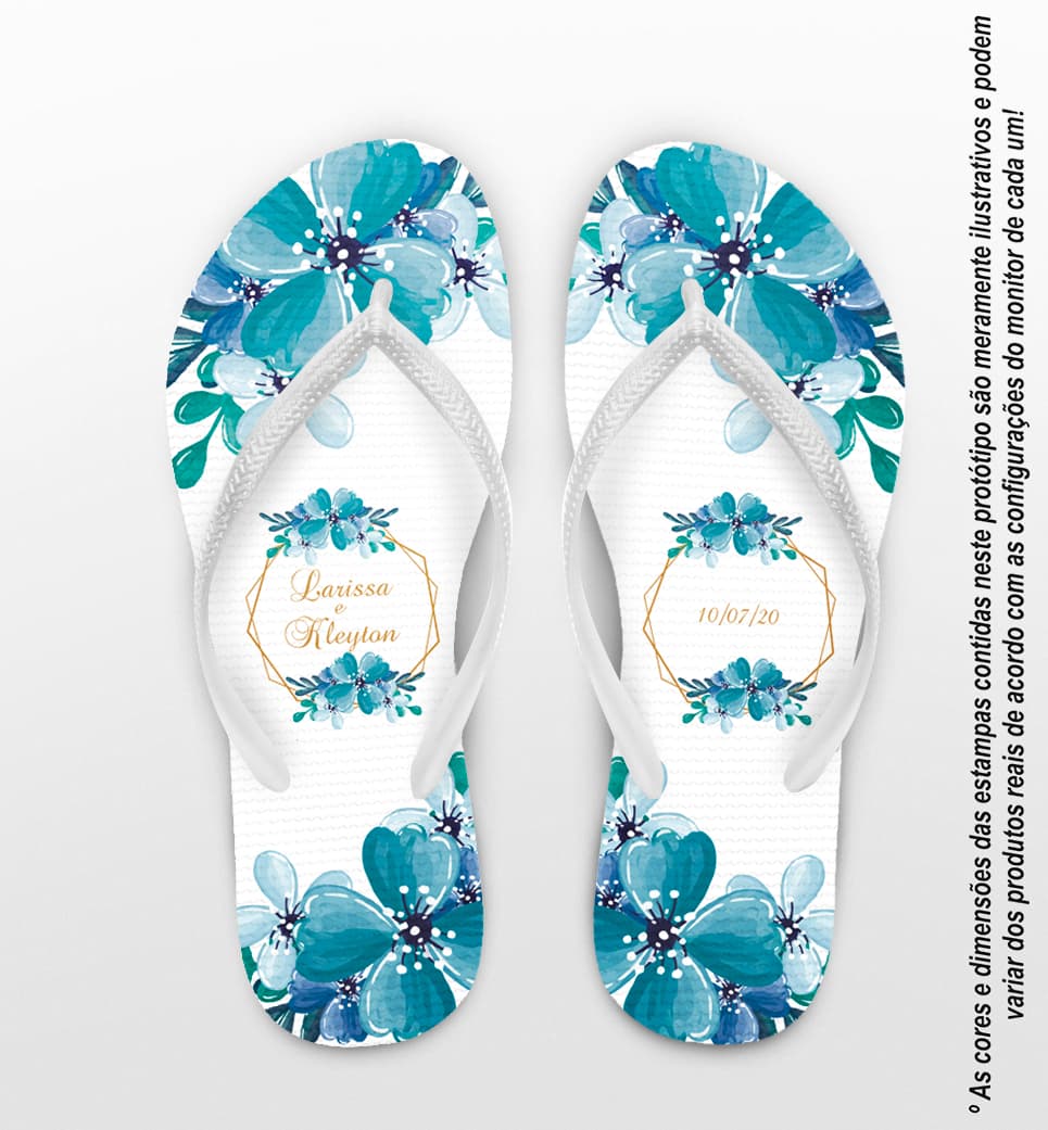 Chinelo Casamento Personalizado Floral COD 9260