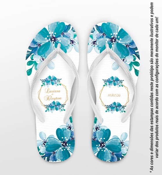 Chinelo Casamento Personalizado Floral COD 9260