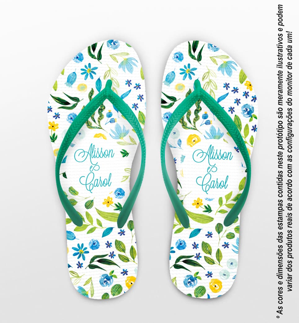 Chinelo Casamento Personalizado Floral COD 9263