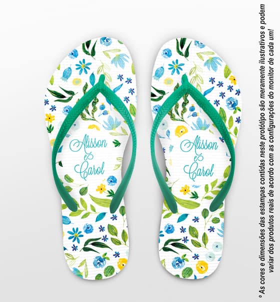 Chinelo Casamento Personalizado Floral COD 9263