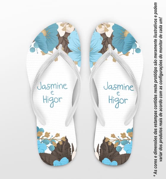 Chinelo Casamento Personalizado Floral COD 9296