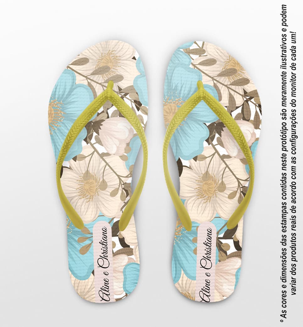 Chinelo Casamento Personalizado Floral COD 9297